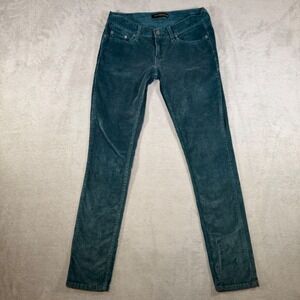 Levis 524 Too Superlow Corduroy Pants Teal Blue Green Slim Fit 27x32